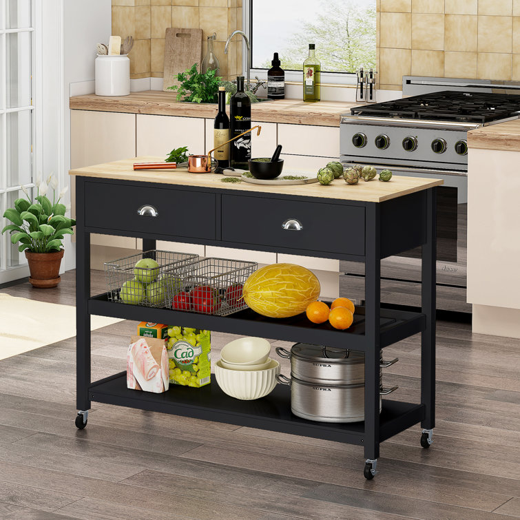 Function Home 47.24'' Wide Rolling Kitchen Island Wayfair